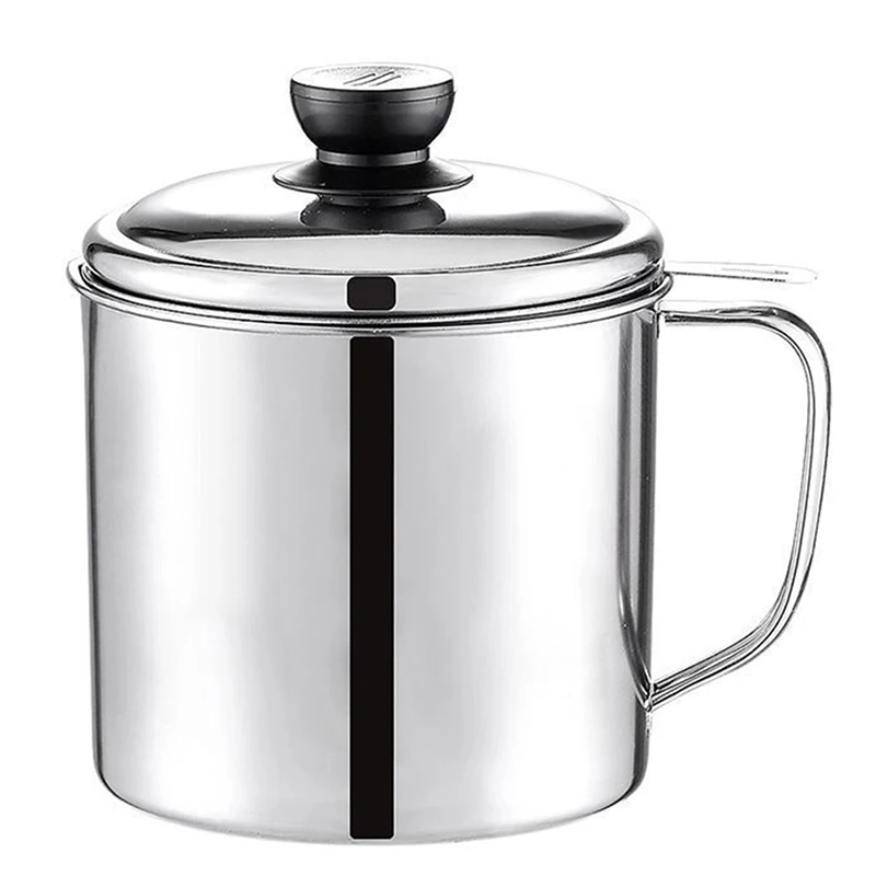 

1 Pc Stainless Steel Oil Filter Jug Filter With Lid Filter Oil Dregs Household Oil Jug Export Oil Filter Oil Jug Cooking Tools