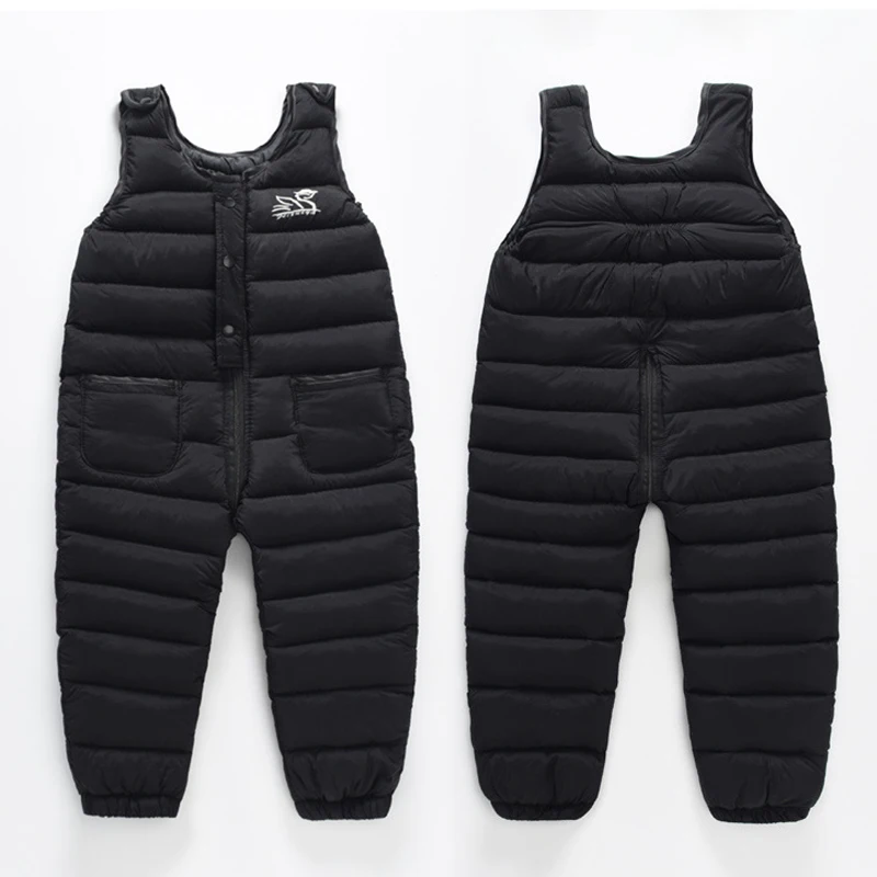 2022 Winter Children's Overalls Thick Autumn Baby Girls Jumpsuits Cotton Boys Trap Pants Windproof Toddler Kids Trousers Clothes