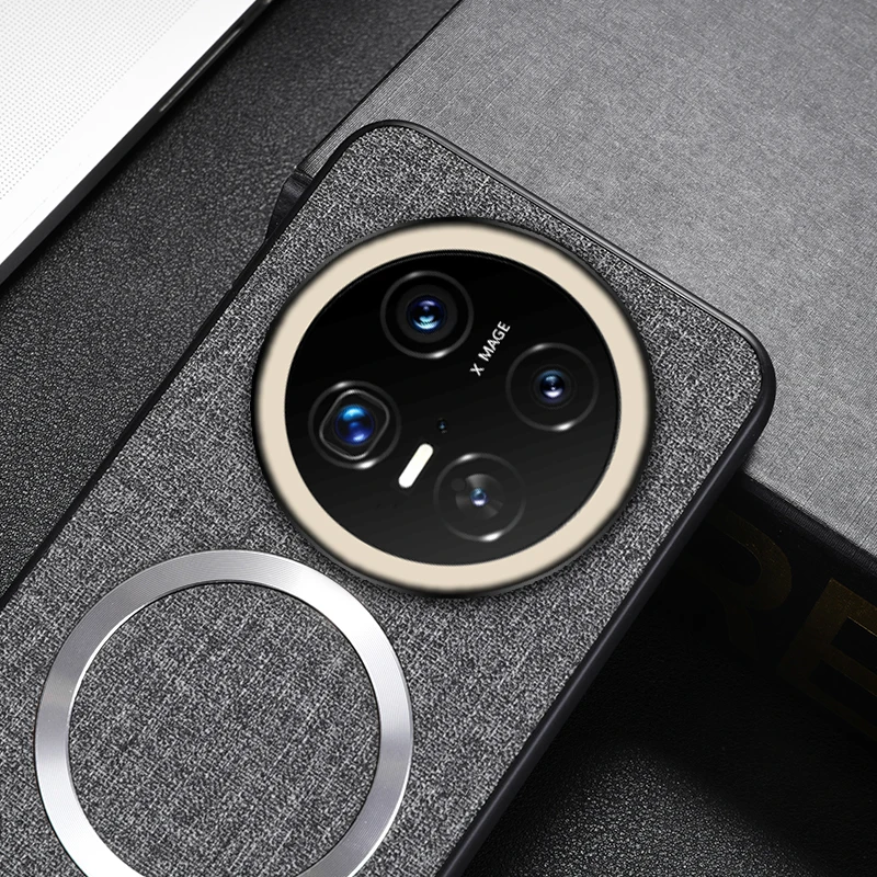 Текстура ткани магнитный чехол с беспроводной зарядкой для Huawei Mate 70 Pura Pro Ultra