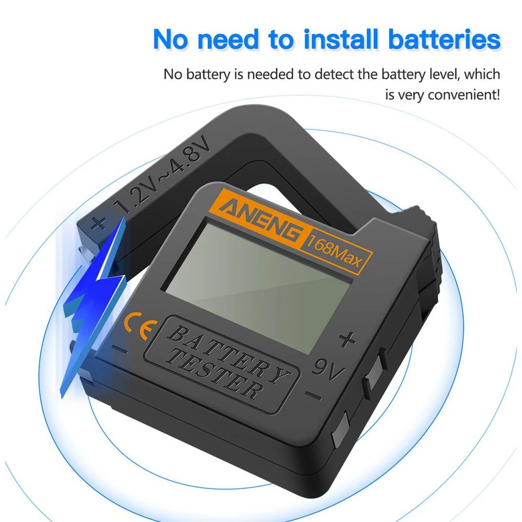 

168Max Battery Checker Digital Lithium Battery Capacity Tester Universal Analyzer Display Check for AAA AA Button Cell Tester