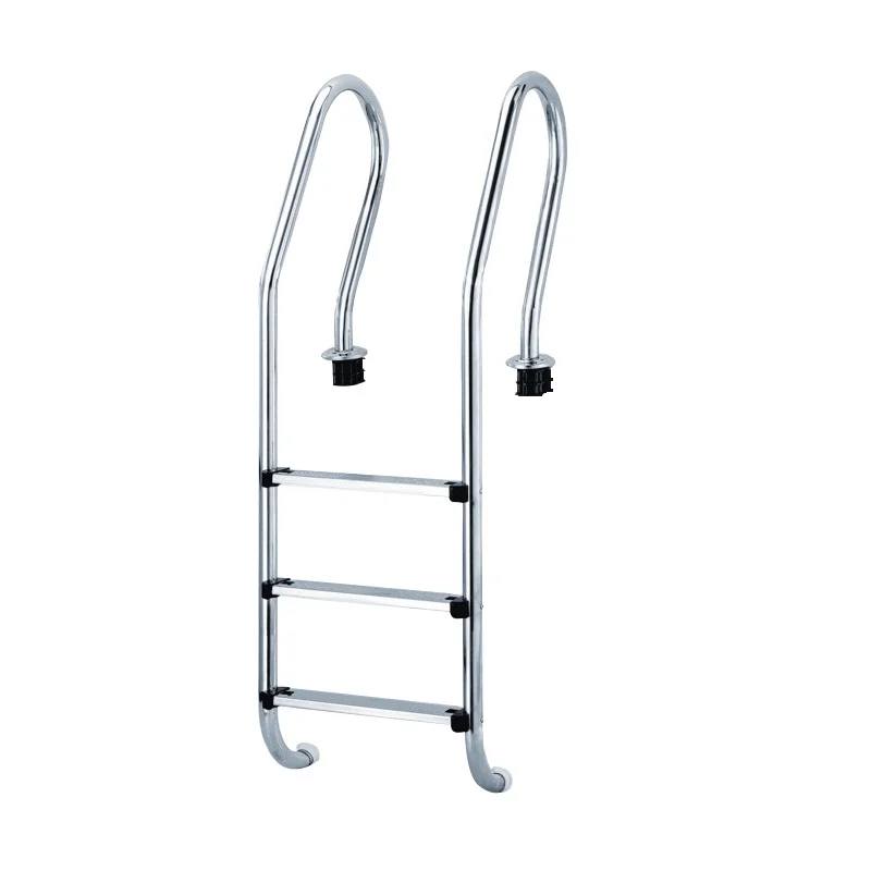 

3-ступенчатое оборудование для бассейна из нержавеющей стали, высота 155 см, 304 дюйма, противоскользящая лестница, подходит для глубины 1,0-1,4 м