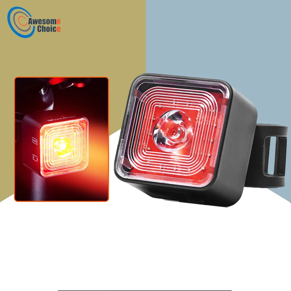 

Велосипедный умный задний фонарь, стоп-сигнал с датчиком, влагозащита IPx6, зарядка светодиодов, аксессуары, 5 режимов