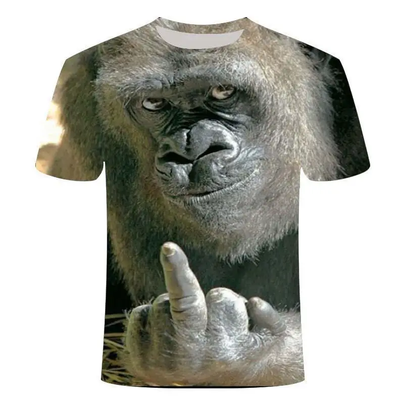 

Men Animal T Shirt Orangutan /Monkey 3d Print Tshirt Men Funny Tees Tops Short Sleeve O -Neck 3d Print 2022 Summer Clothes