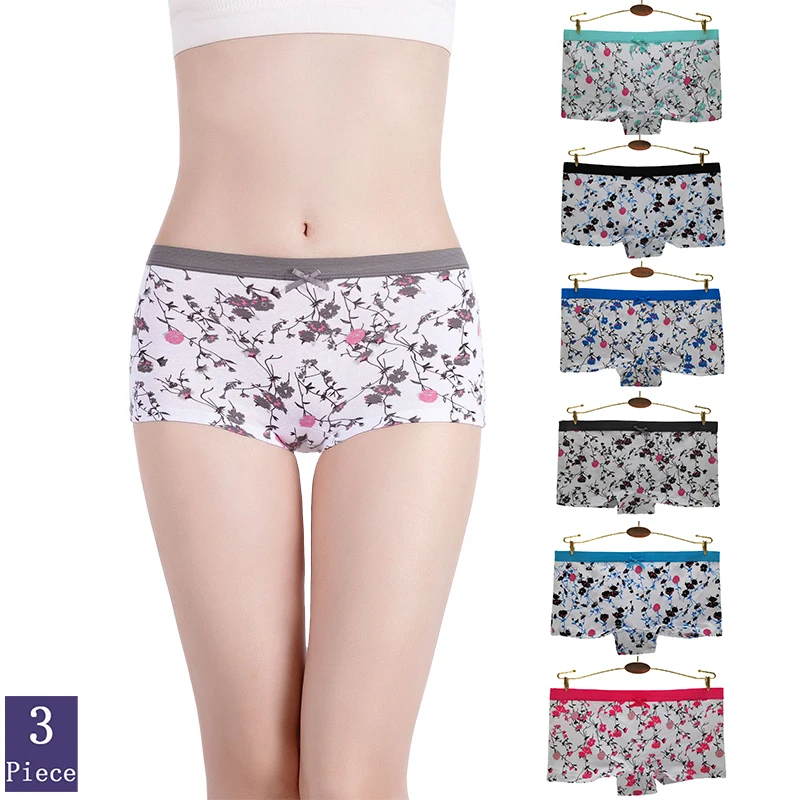 

3 шт./компл. женские хлопковые трусики, мягкое удобное стильное нижнее белье с принтом, Привлекательное Женское белье с заниженной талией, кр...