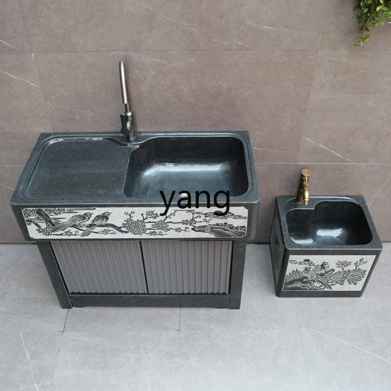 Yjq Мраморная Ванна для стирки во дворе с уборной панелью уличный бассейн