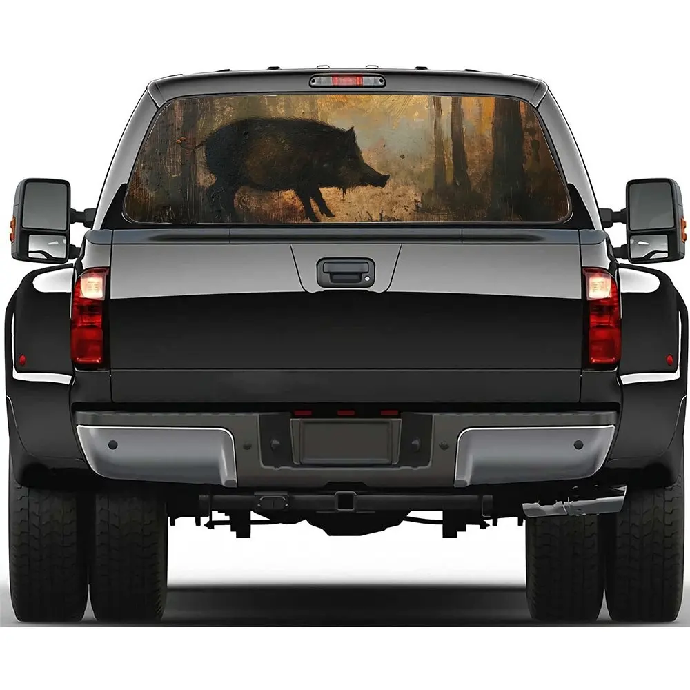 Примитительный лес дикий кабан наклейка на заднее лобовое стекло автомобиля