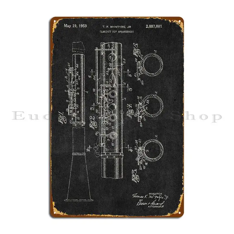 

1959 Clarinet Key Metal Signs Wall Party Printed Wall Cave Pub Tin Sign Poster