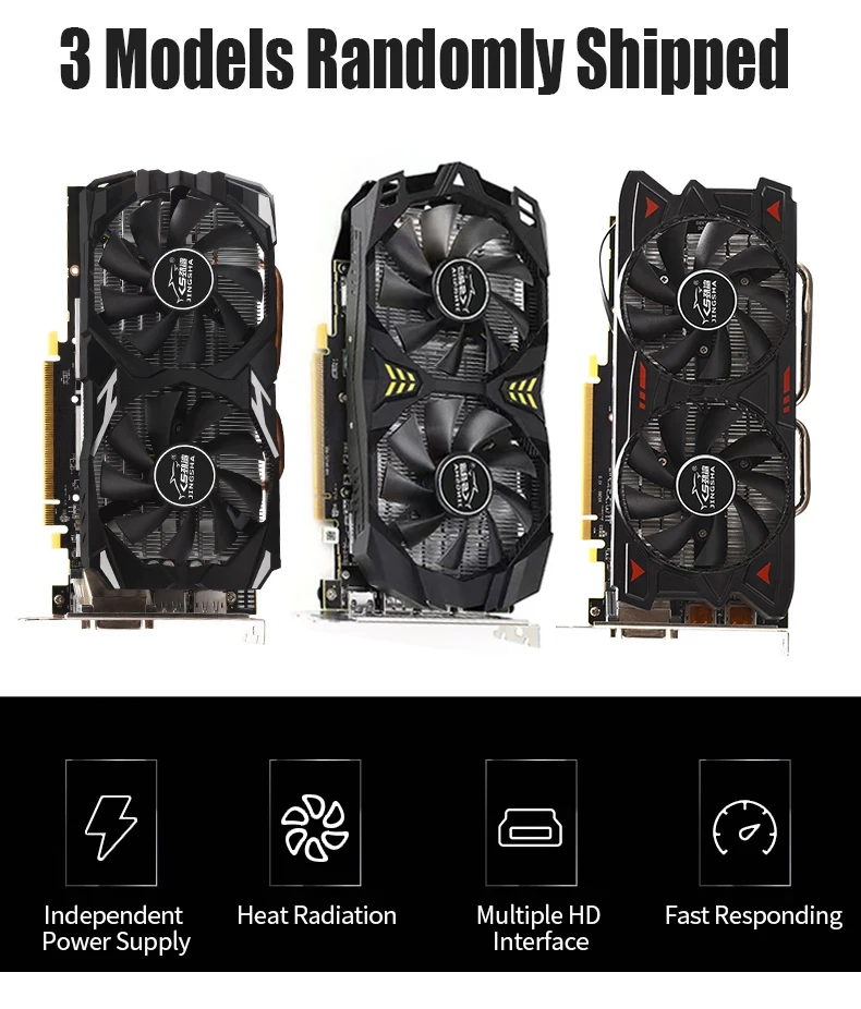 JINGSHA новая видеокарта RX 580 8 Гб GPU 128Bit GDDR5 графические карты для майнинга NVIDIA VGA Geforce