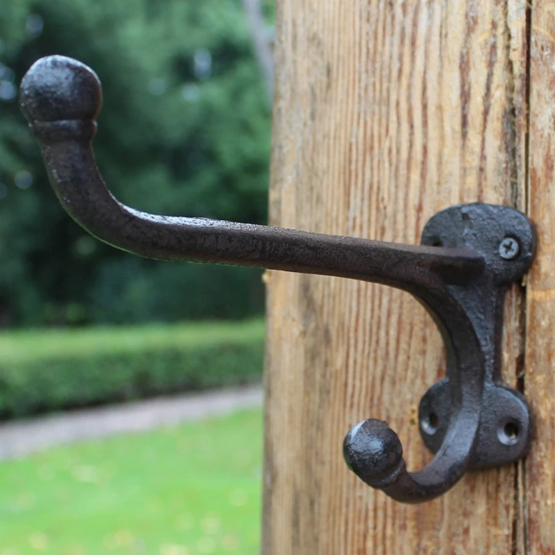 

Room Home Cast Bathroom Retro Decoration Black Wall Coat Hanging Hook Style Creative Iron Fitting Hook European Coat