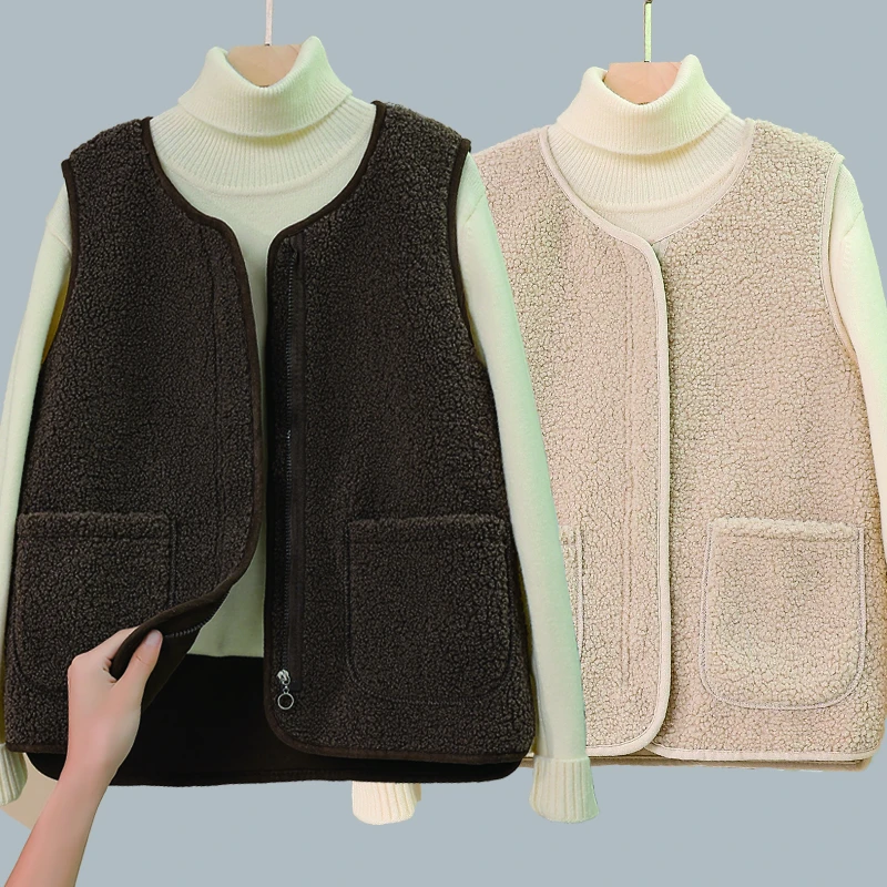 Женский Флисовый Жилет Осень-зима Корейский Стиль Дикой Природы Искусственный