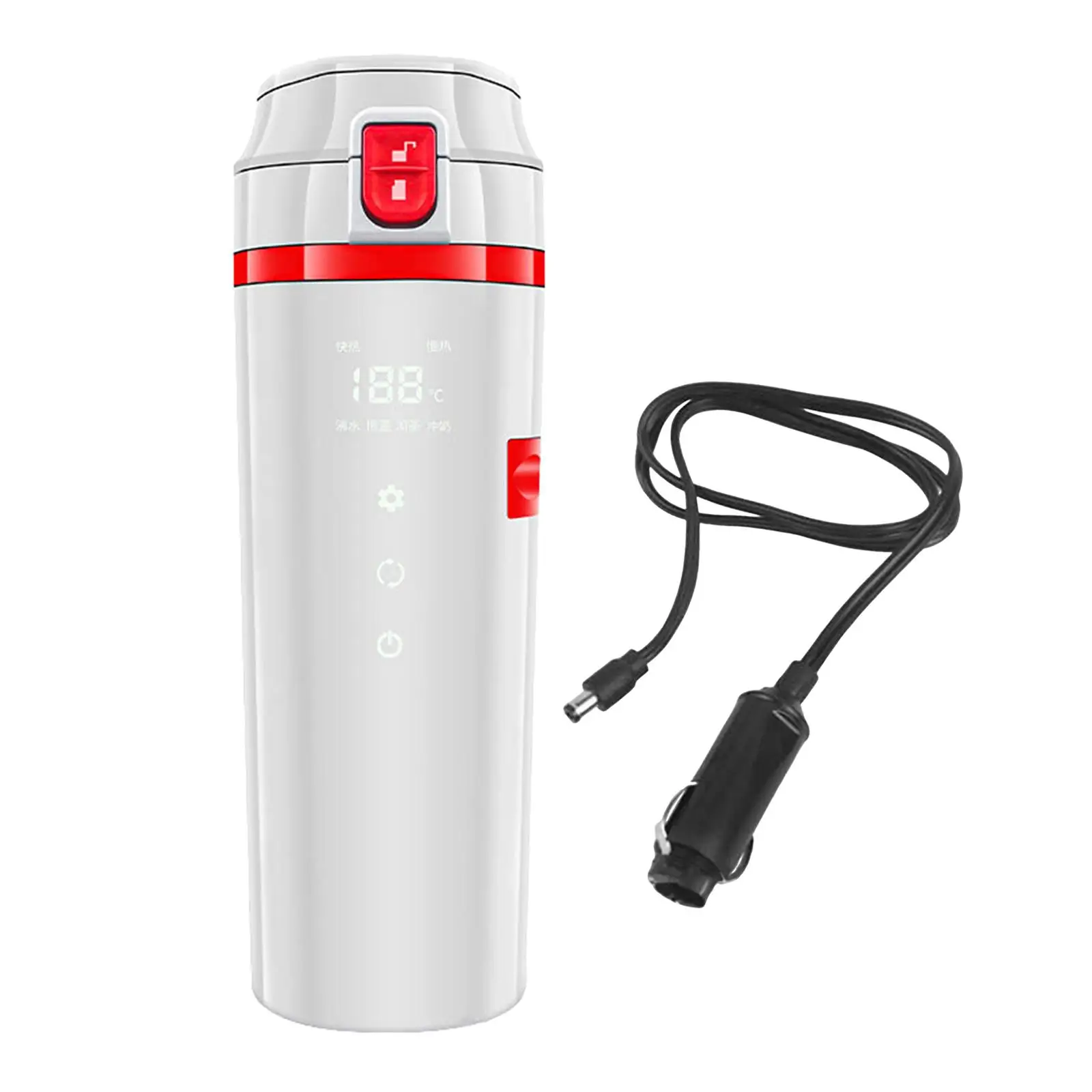 

12V/24V Car Kettle Boiler Stainless Steel Temperature Display Insulated Cup for Tea Beverage Heating Water Milk Heated Work
