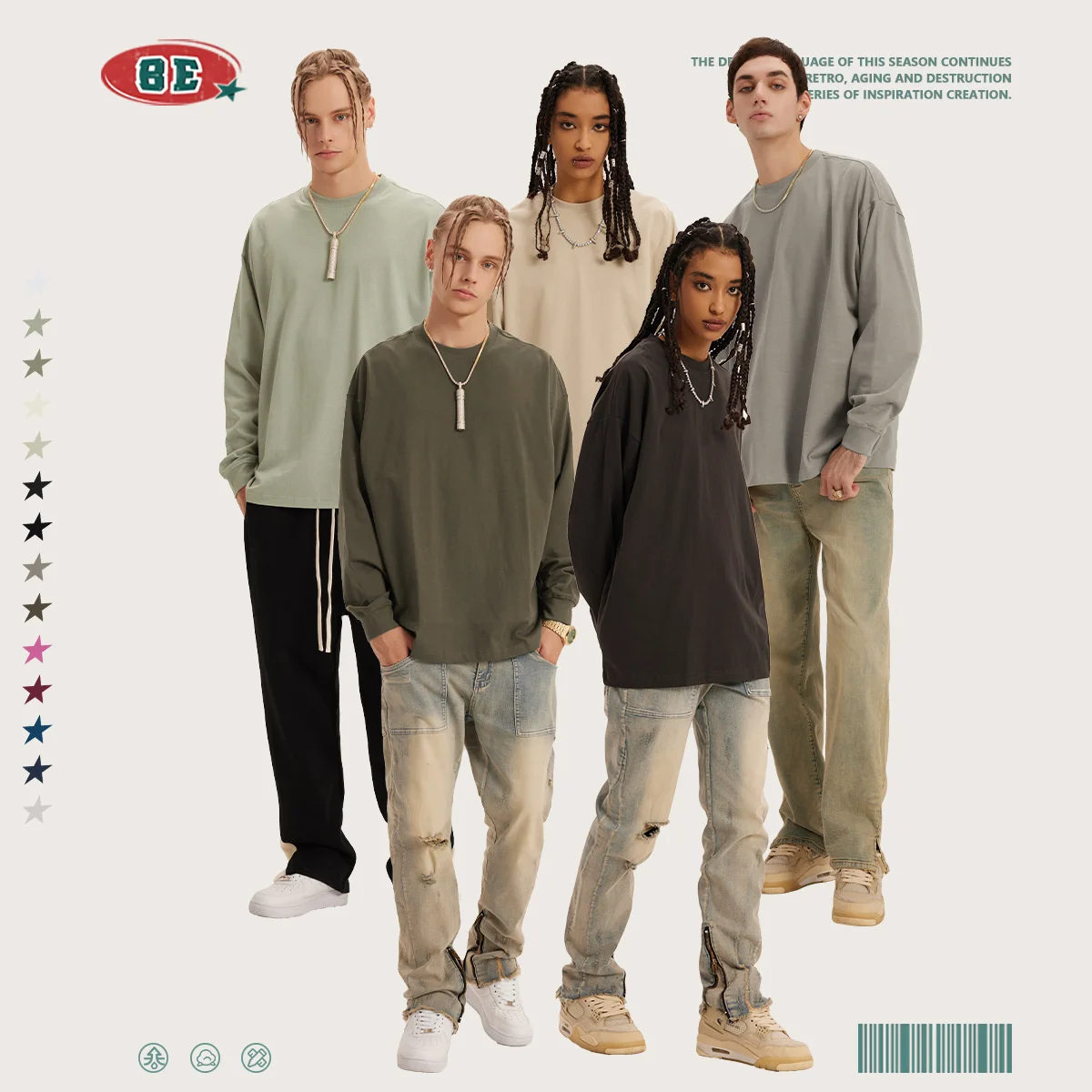 

Мужская осенне-зимняя рубашка в стиле оверсайз, с длинными рукавами, 2023 г