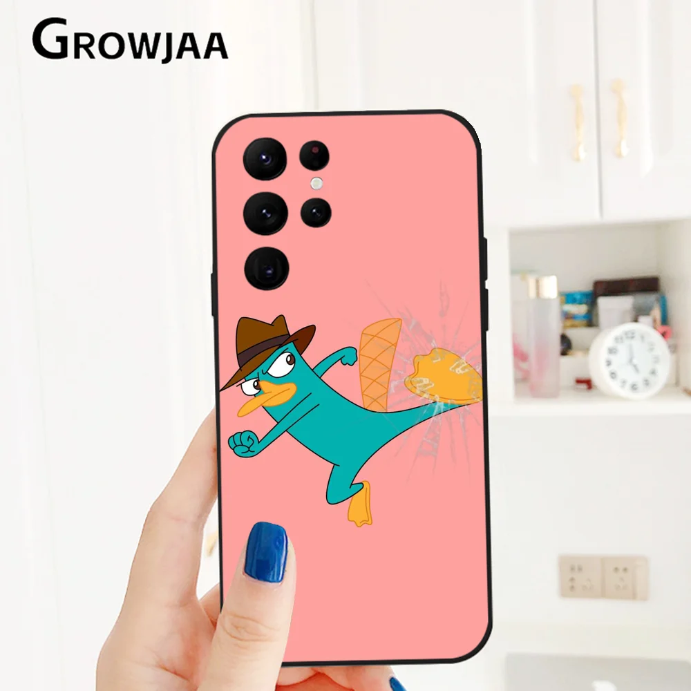 P-Phineas and F-Ferb Cartoon Phone Case for Samsung Galaxy S24 Ultra S22 S23 S21 S20 5G Protective Silicone TPU Funda