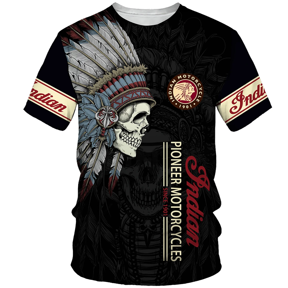 

2022 Summer Indian Style Print T Shirt Men Outdoor Sportswear Casual Oversize Quick Dry Graphic Motorcycle Tees Tops Unisex Clo