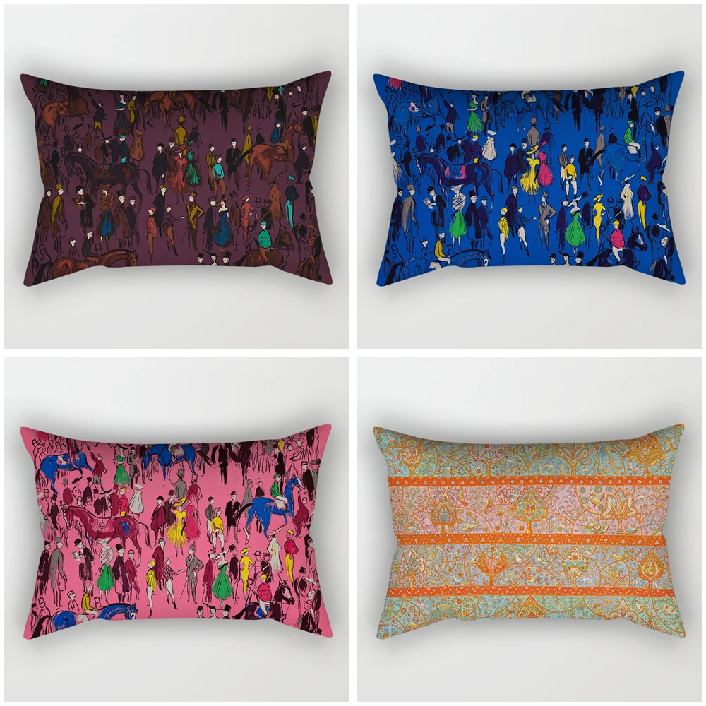 

Decorative home throw pillows case for waist cushion cover nordic 40x60cm car30*50cm 40*60cm 30x50cm boho moroccan print horse