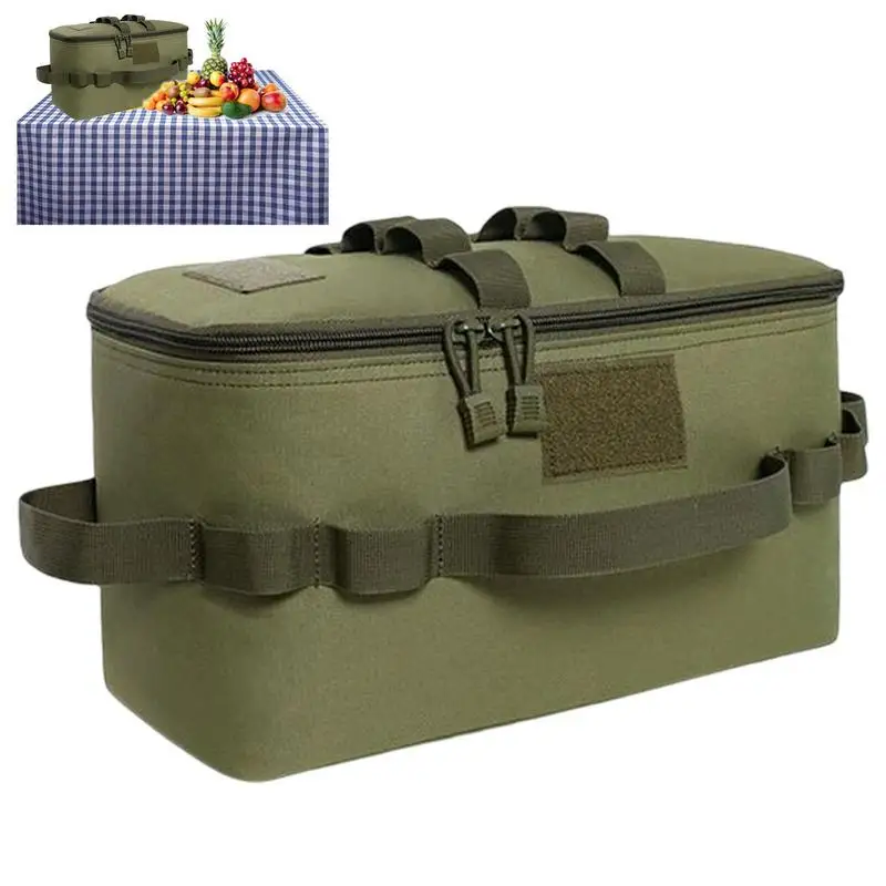 

Grill And Picnic Caddy Collapsible Picnic Bag Organizer Easy Carry Griddle Caddy For Outdoor Camper Travel Car RV BBQ Organizer