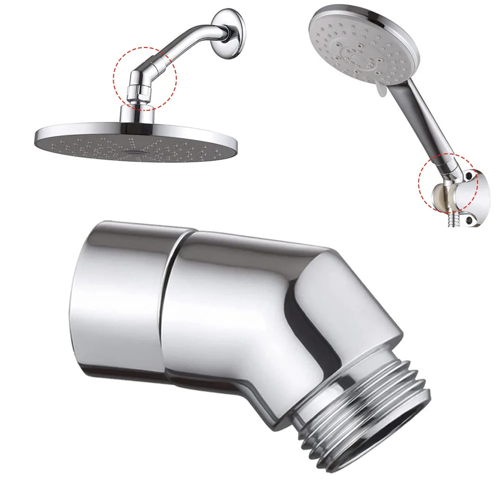 

G1/2 Shower Elbow Adapter Hand Shower Top Spray Elbow Chrome Angle Female Thread And Male Thread 135° Shower Elbow