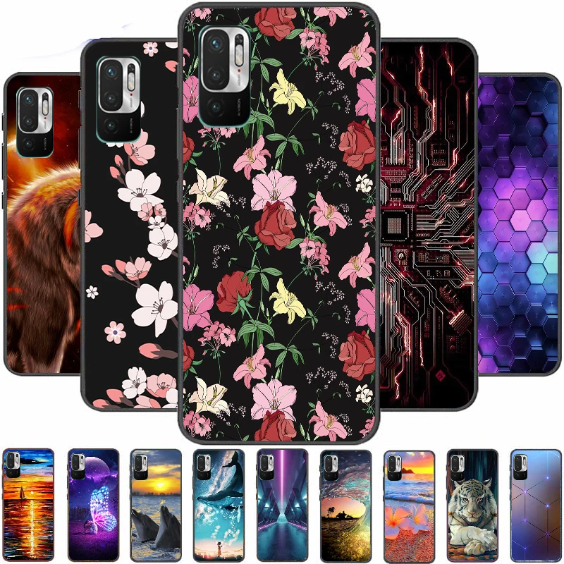 

Case For Xiaomi Redmi Note 10T Cover Soft TPU Cartoon Cute Coque Painting Fundas Bumper Shell Back Color Phone