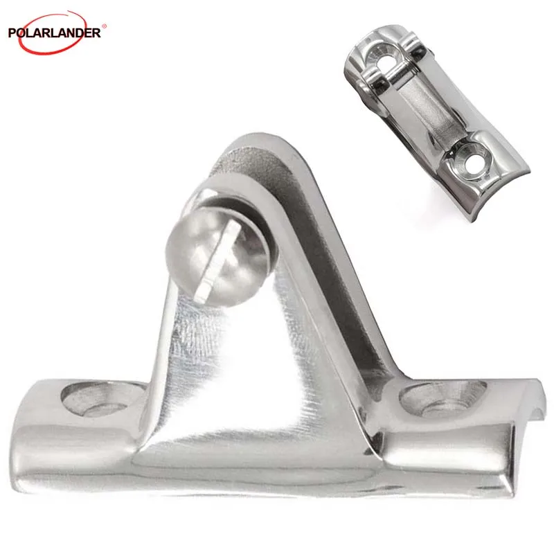 

22mm/25mm Top Fitting Hardware Mount Bimini Deck Hinge 316 Stainless Steel-Concave Base Marine Boat with 2pcs Screws