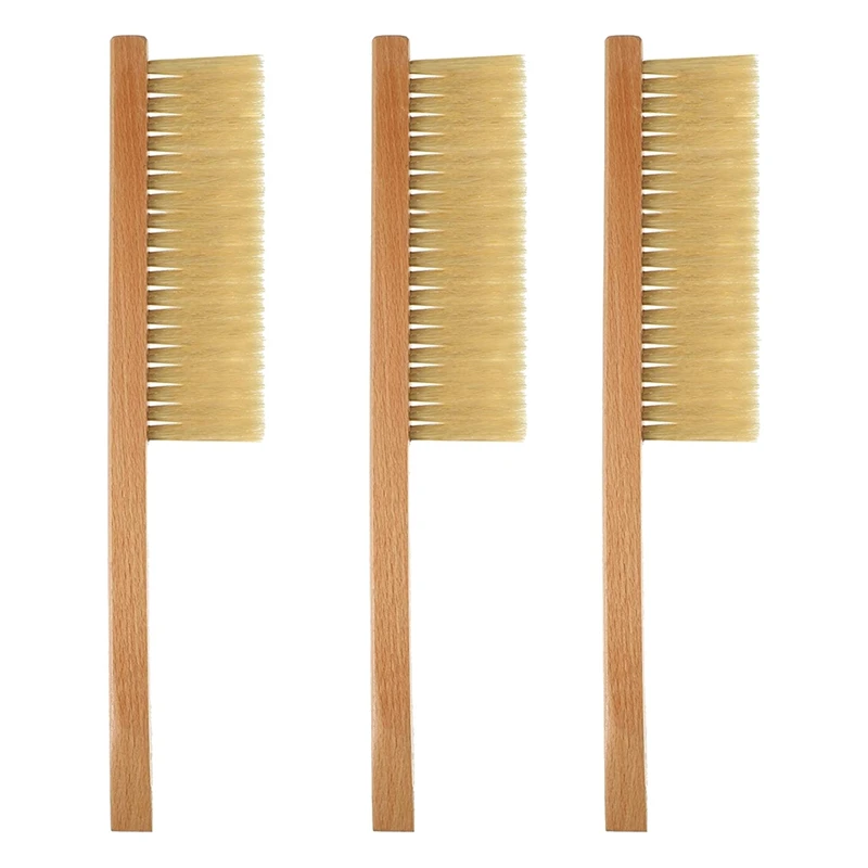 

3 Pieces Bee Brush Wooden Handle, Bristles Bee Brush, Bee Brush Tool with Wooden Handle