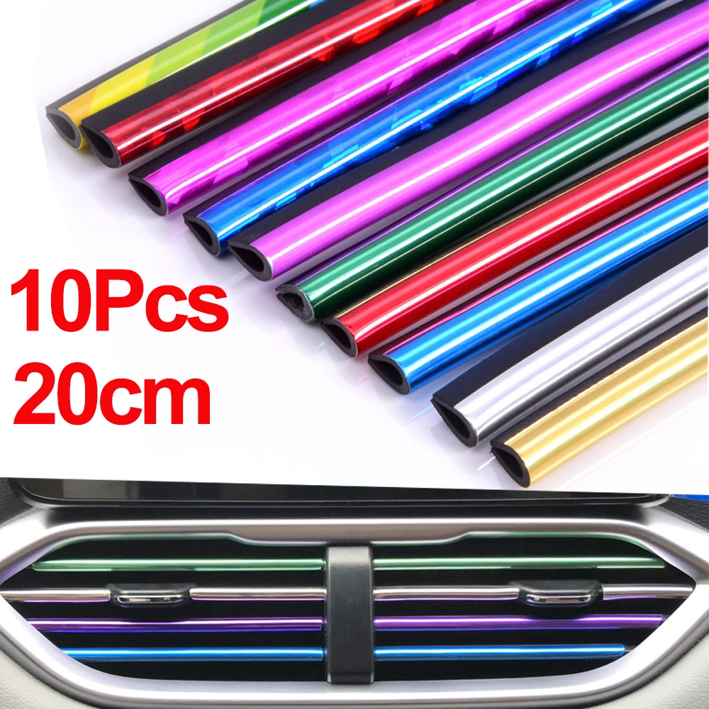

20cm 10pcs/Lot Universal Car Air Conditioner Outlet Decorative U Shape Moulding Trim Decor Strips Car Door Edge Corner Protector