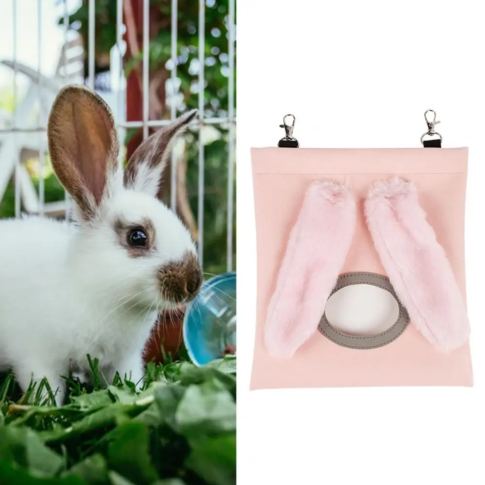 

Pet Dried Grass Bag Useful with Hooks Wear-Resistant Rabbit Ears Decor Hanging Hays Bag Small Animals Supplies