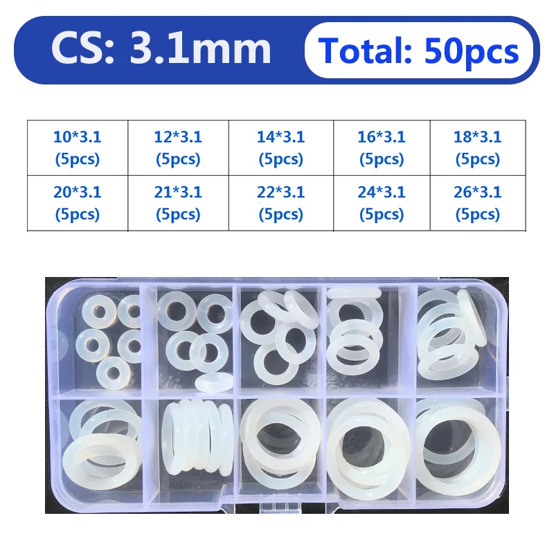 

Комплект силиконовых уплотнительных колец Thickness 1.5/2/2.4/3.1mm