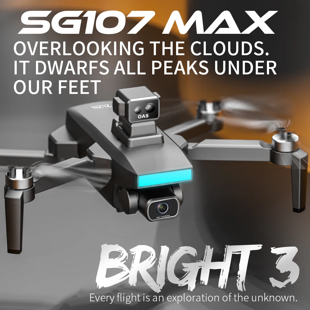 

SG107 Max Drone with WIFI Profesional 4K HD Dual Camera FPV 7.4V 2200mAh Quadcopter Laser Obstacle Avoidance SG107max Rc Dron