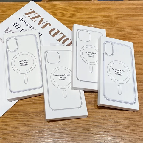 Оригинальный прозрачный чехол для Magsafe Magnectic Wireless Charge Case для iPhone 16 13 12 Mini 11 14 15 Pro Max 7 8 Plus XR XS акриловый чехол