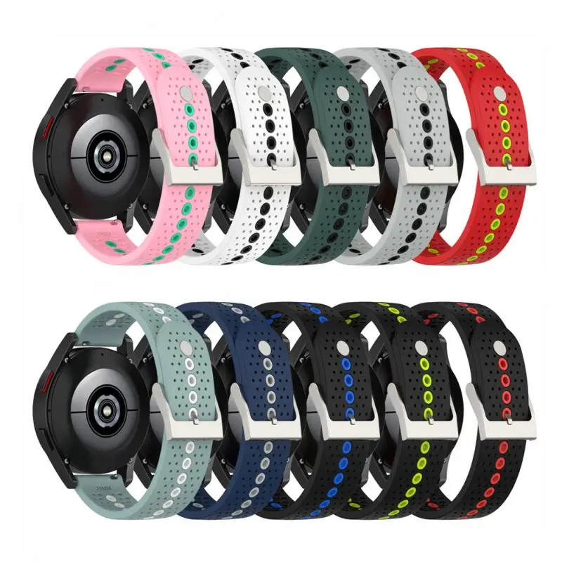

20mm Watch Strap Silicone For Samsung Watch4 Thickened Replacement Strap Universal For Huawei Watch Gt2 Watchband Sweatproof