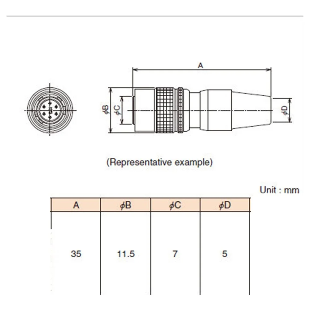 HR10A-7P-4S (73) для 4-контактного разъема промышленной камеры Hirose PowerPlug гнездовой