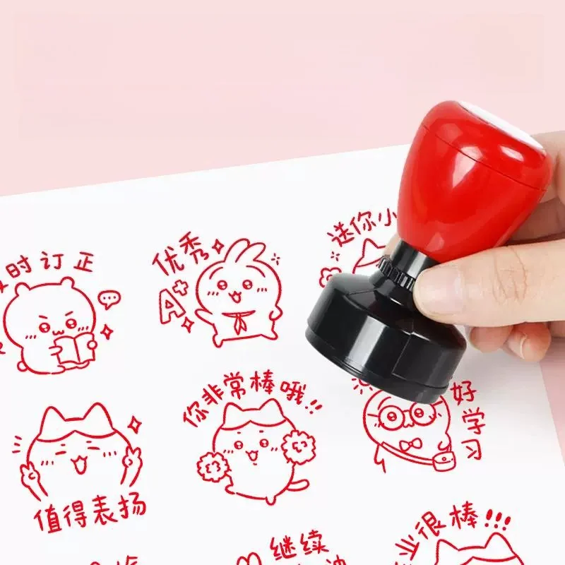 Фото Фоточувствительный штамп-эмодзи Chiikawa Hachiware Usagi Kawaii в стиле аниме для поощрения студентов и учителей №2