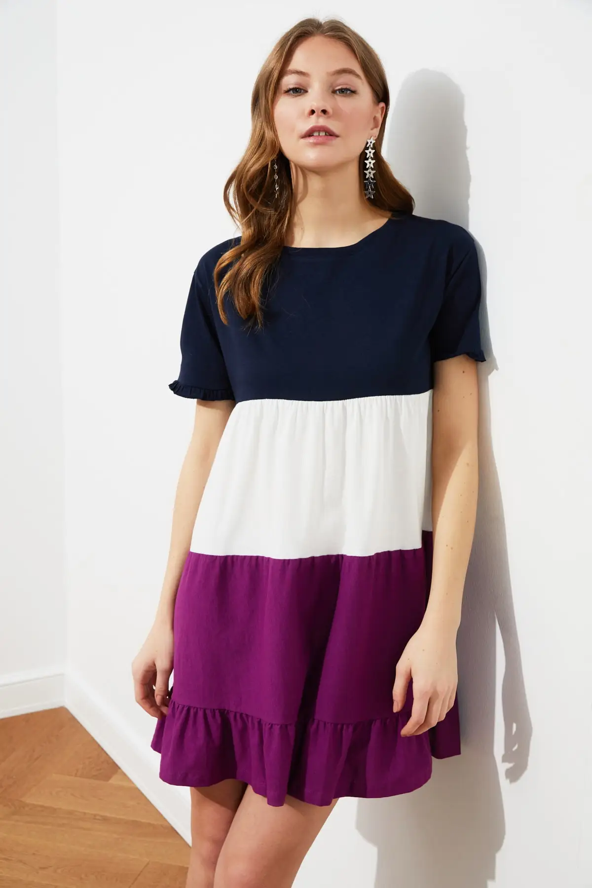

Trendyol With Color Block Knit Dress TWOSS20EL1638