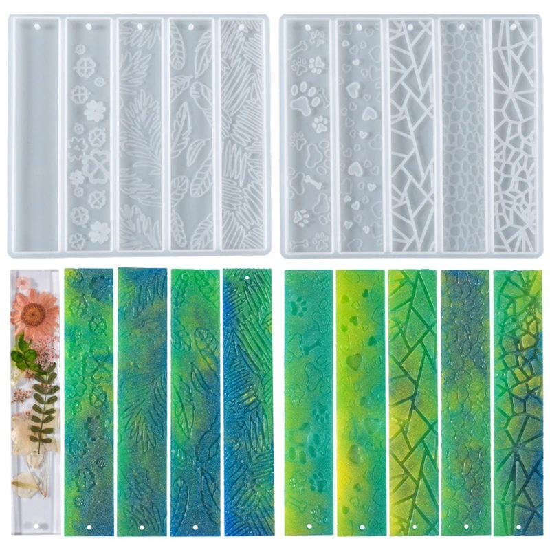 

Clear Bookmark Mould Rectangle Silicone Molds Epoxy Resin Casting Molds with Hanging Hole for DIY Jewellery Making