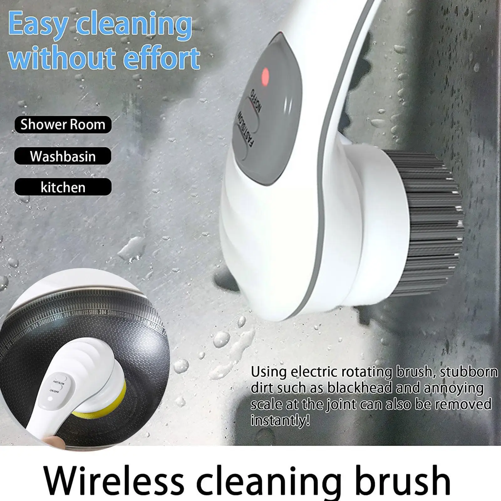 

New Hand-held Electric Washing Brush Kitchen Dishwasher Household Cleaning Multi-purpose Tools Polishing Scrubber Bathtub 2 Z9h4
