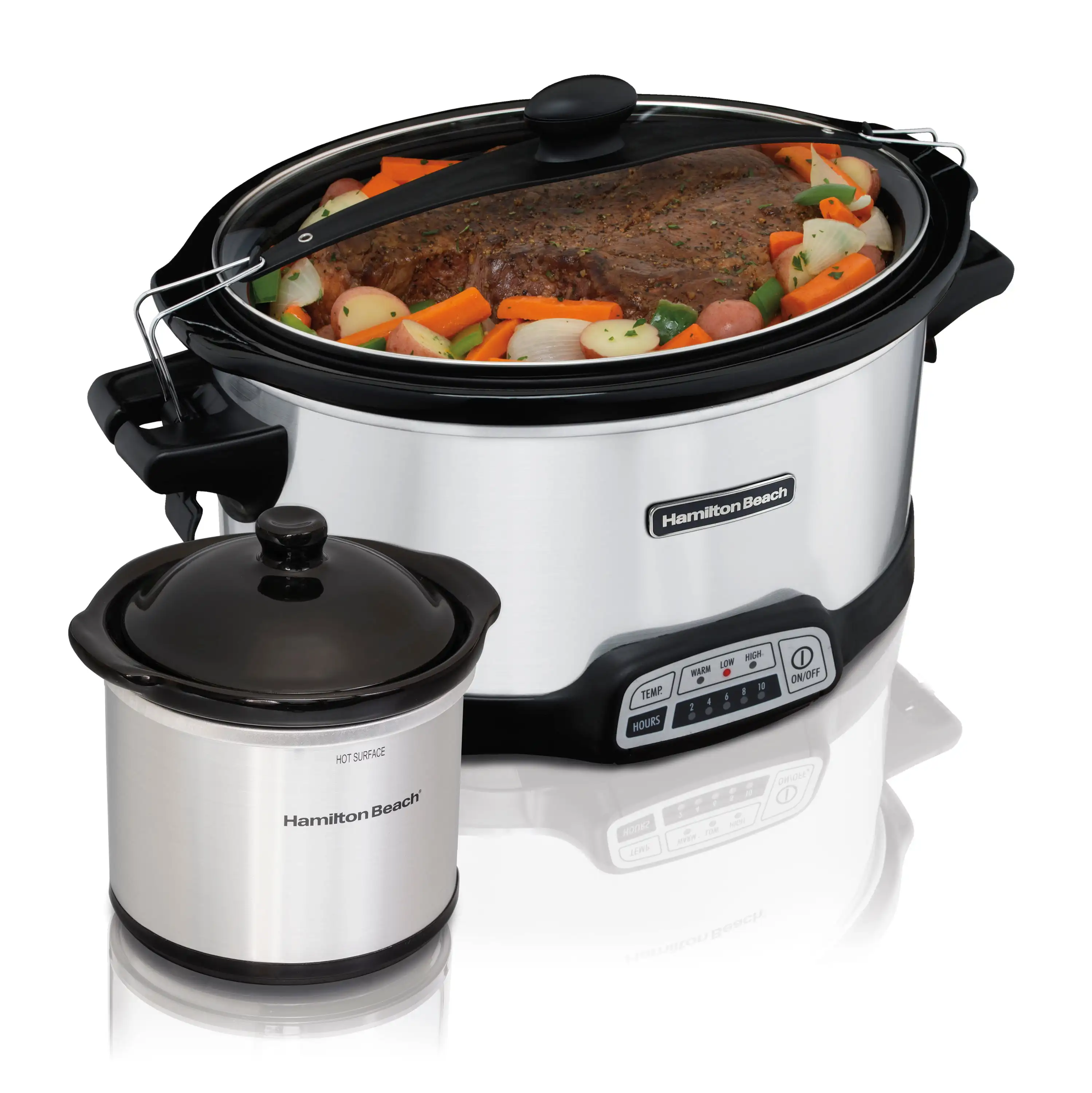 

7 Quart Programmable Slow Cooker with Party Dipper Stainless Steel 33477F