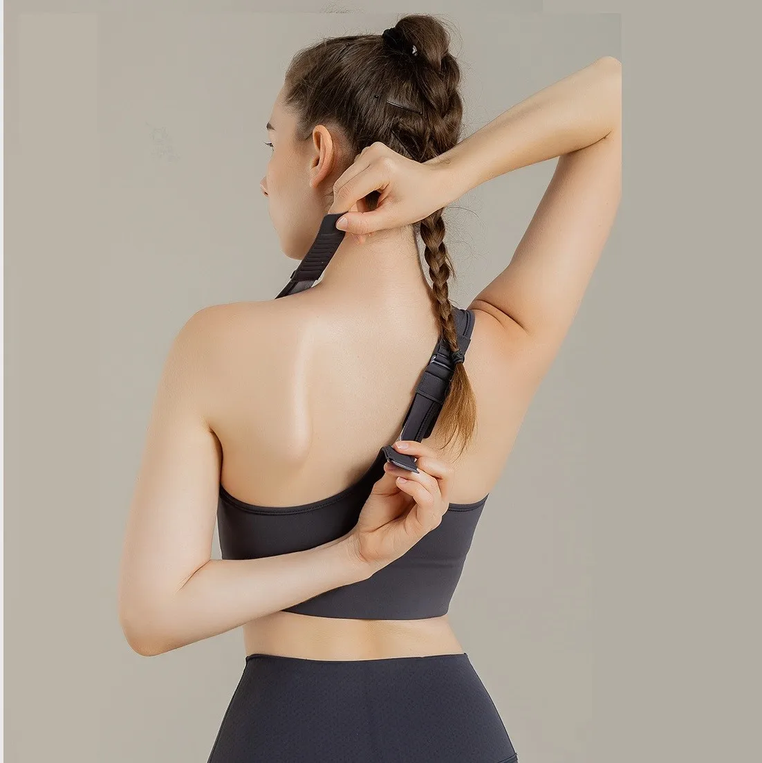 

Women Fitness Bras Tight Sports Top Yoga Vest Front Zipper Plus Size Adjustable Strap Shockproof Gym Brassiere Fixed Chest Pad