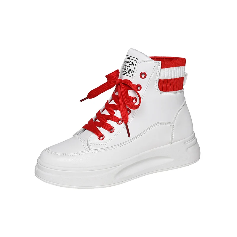 Женские высокие кроссовки на платформе с вулканизированной подошвой модная