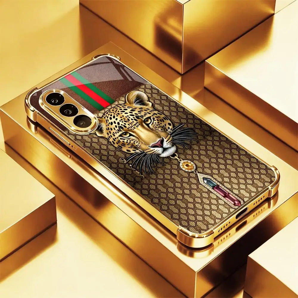 Фото Элитный чехол Leopold из стекла и ТПУ QHD для Samsung Galaxy S26 S25 S24 S23 S22 S21 FE, Ultra, Plus, ударопрочный №1