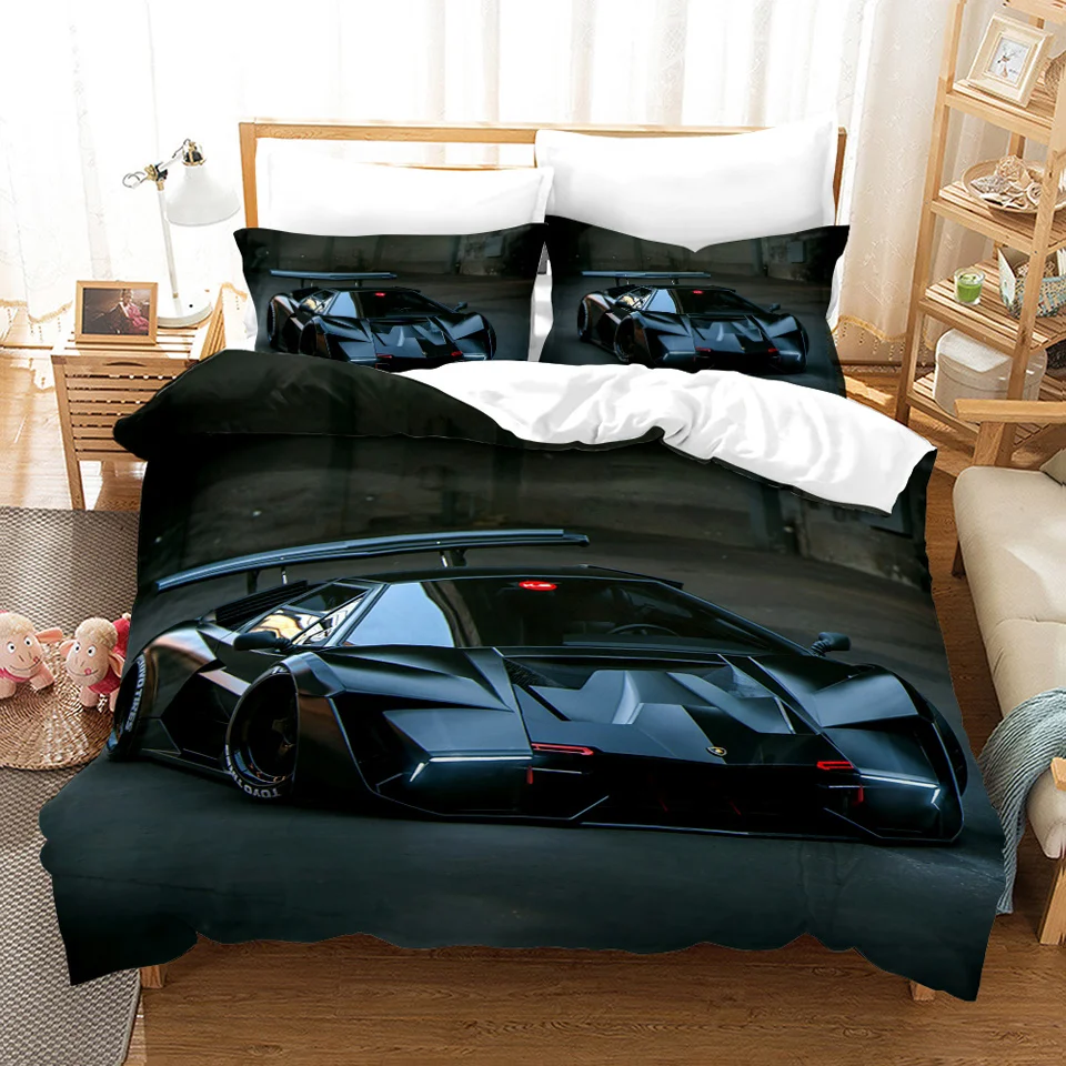 

Sports Car Duvet Cover Set Luxury High Quality 3D Printed Bedding 2/3pcs Double Queen King Bedclothes Adults Boys Home