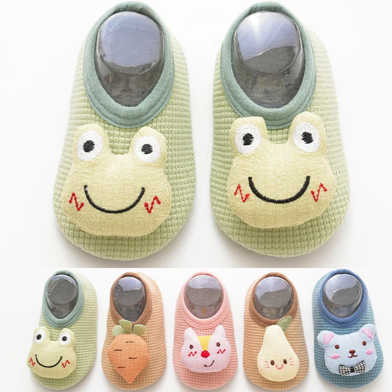 

Cute Frog Baby Floor Sock Shoes for 0-4Year Kids Newborn Infants Toddler Soft Sole First Walkers Anti-skip Children Home Shoes