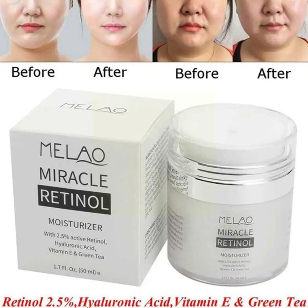 

Melao 50g Retinol Moisturizer Cream Day Night 2.5% Acid Reduces Hyaluronic Fine Cream Wrinkles Cream Lines Face Retinol D5r9