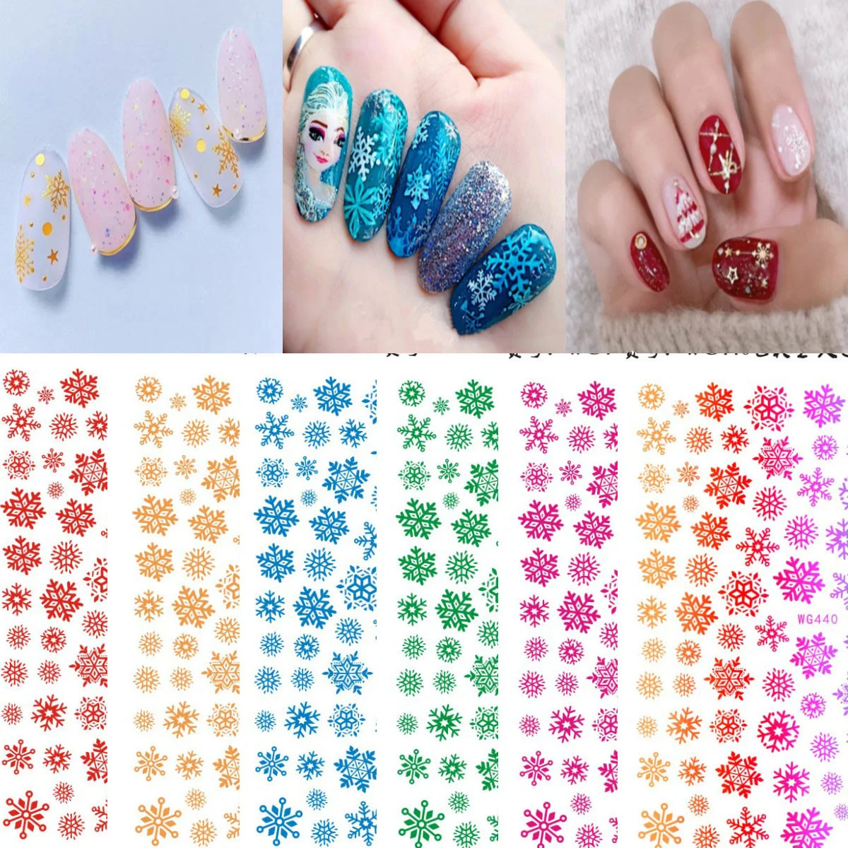 

1 шт. Ouro Prata Floco De Neve Unha Polonês Adesivos Inverno Arte Do Prego decalbinводные аксессуары для маникюра