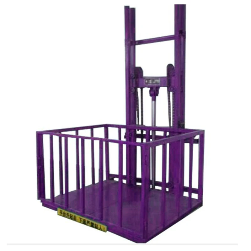 

Good quality hydraulic guide rail lift vertical forklift cargo lift