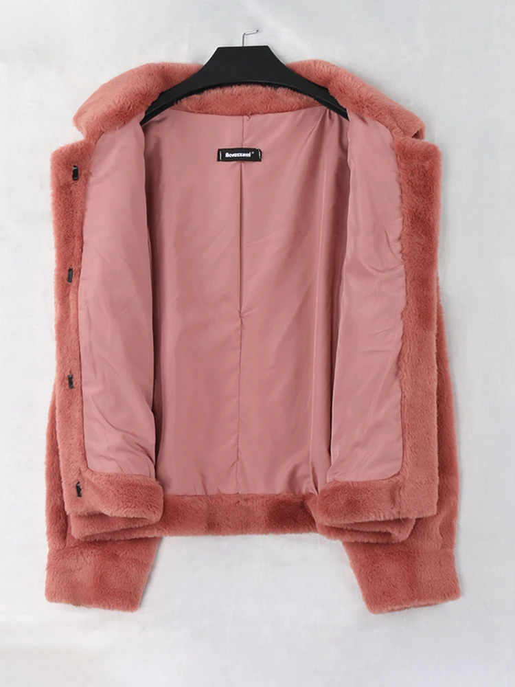 Nerazzurri Spring Purple Blue Short Light Soft Faux Fur Coat Women Long Sleeve Pockets Fall Korean Fashion 2022 Fluffy Jacket