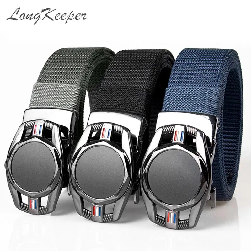 

Ремень брезентовый мужской с автоматической пряжкой, Многофункциональный армейский тактический боевой Повседневный нейлоновый вязаный пояс для брюк, для активного отдыха и охоты