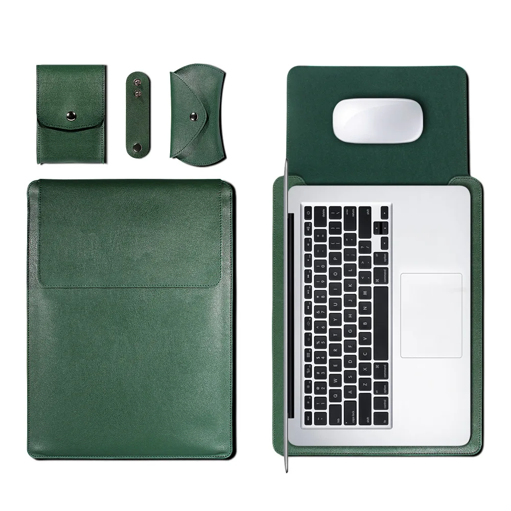 

Laptop Bag For Macbook Air Retina Pro 11 12 13 14 15 15.6 inch PU Leather Laptop Sleeve Case For Xiaomi Dell Huawei Matebook