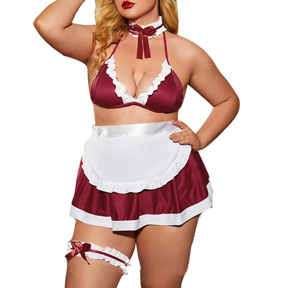 

Sexy Maid Cosplay Sleepwear Dress For Women Plus Size Lingerie Porno Lace Underwear Cosplay Uniform Lolita Halloween Dresses
