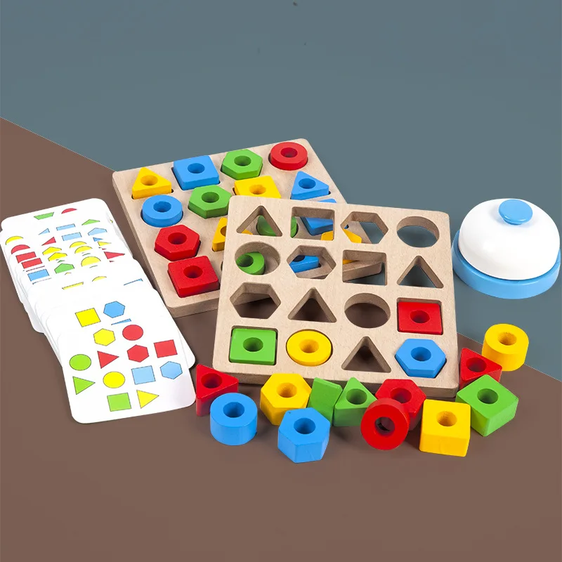 

Детская геометрическая форма, пазл для детей по методу Монтессори, Обучающие деревянные игрушки для детей, интерактивная игра битвы