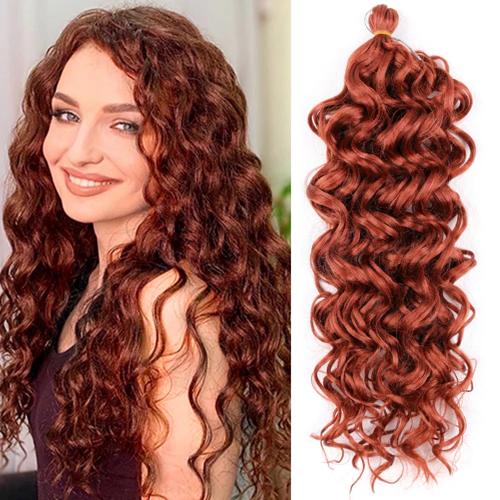 20 Inch Ombre Hawaii Curl Braiding Hair Ocean Wave Crochet Hair Goddess Locs Spiral Curls Hair Extension